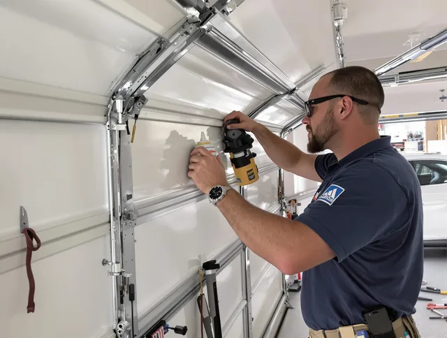 Granby Garage Door Repair technician quieting a noisy garage door in Granby
